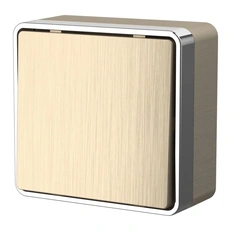 Изображение Выключатель одноклавишный проходной Gallant (шампань рифленый) W5012010