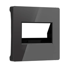 Изображение Накладка для двойной розетки Еthernet RJ-45 (черный акрил) W1191148