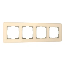 Изображение Рамка из стекла на 4 поста Elite айвори W0042443