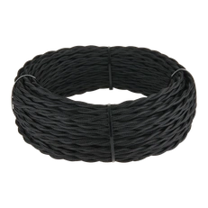 Изображение Ретро кабель витой 3х1,5 (черный) 20 м W6453208